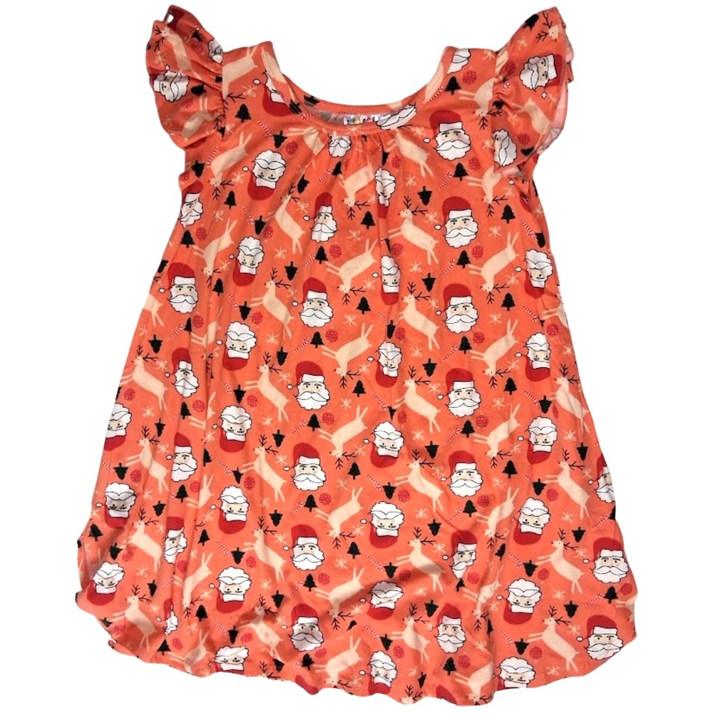 Dot Smile Girls Sz 2 2T Santa Reindeer Holiday Swing Dress Soft Candy NWT